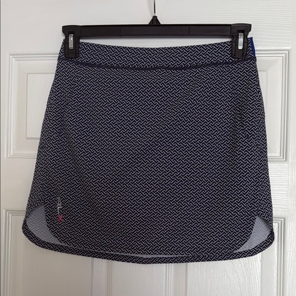 RLX Ralph Lauren Black and White Patterned Mini Skirt